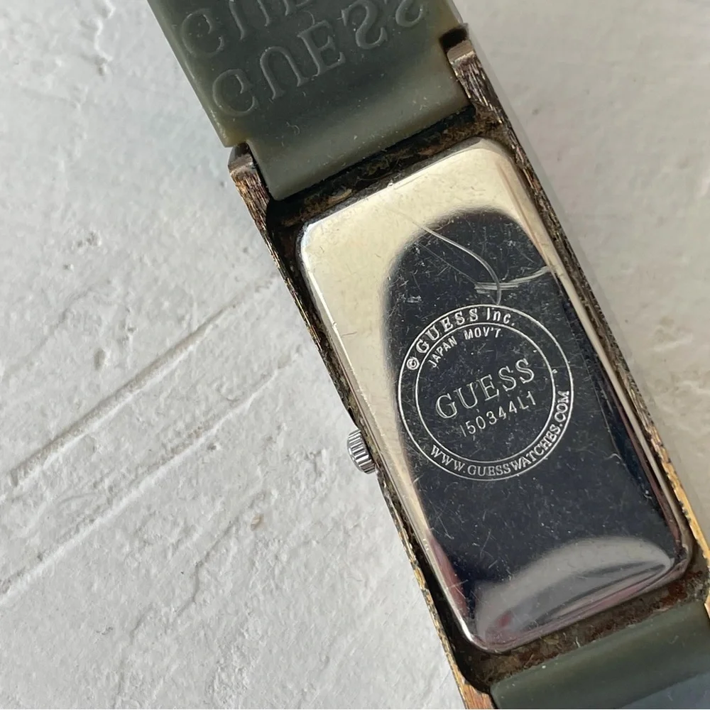 Vintage Y2K Guess Watch Rubber Stainless Steel Retro Watch